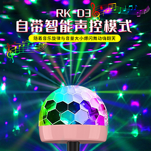 USB universal adjustable live DJ colorful sound inductive atmosphere light RK-D3