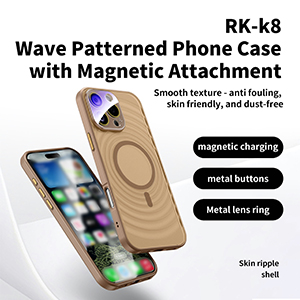 RK-K8 Wave pattern cell phone case with magnetic attachment